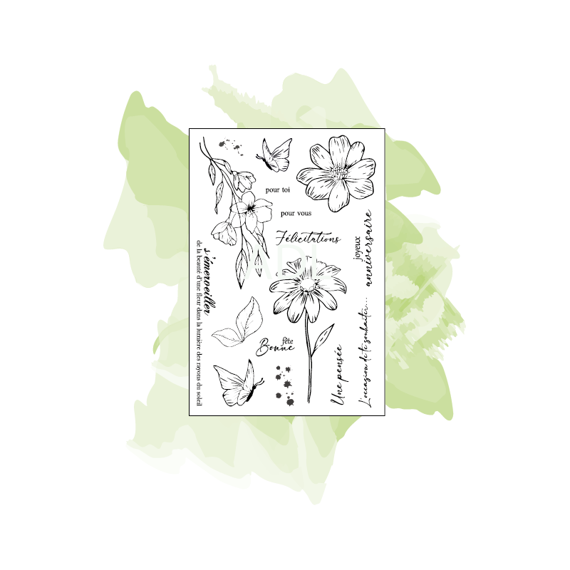 Planche de tampons - Fleurs et sentiments