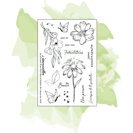Planche de tampons - Fleurs et sentiments