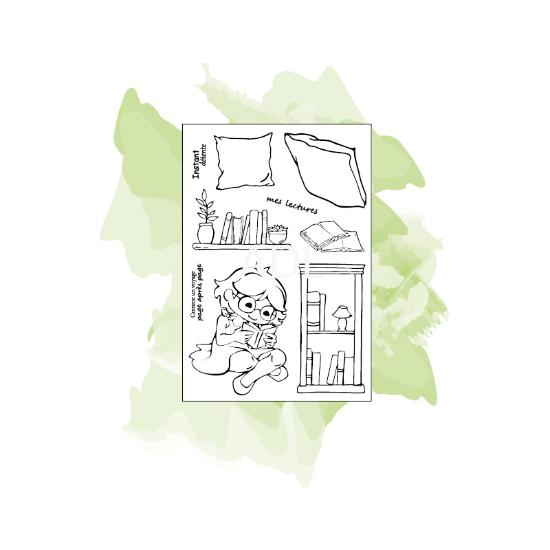 Planche de tampons - Mes lectures