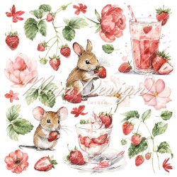 Pack Strawberry thief - 15 x 15 cm - Maja Design