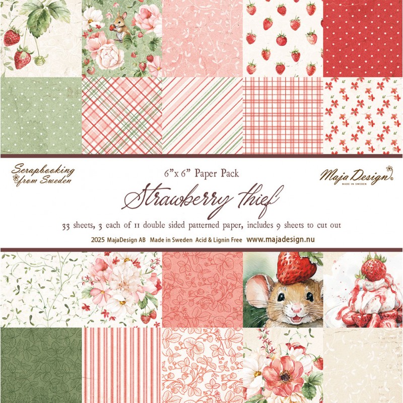 Pack Strawberry thief - 15 x 15 cm - Maja Design