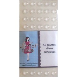 Sachet de 50 gouttes adhésives translucides