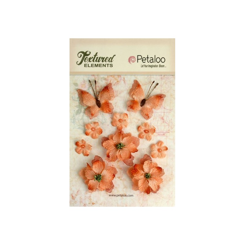 Burlap Blossoms - Apricot