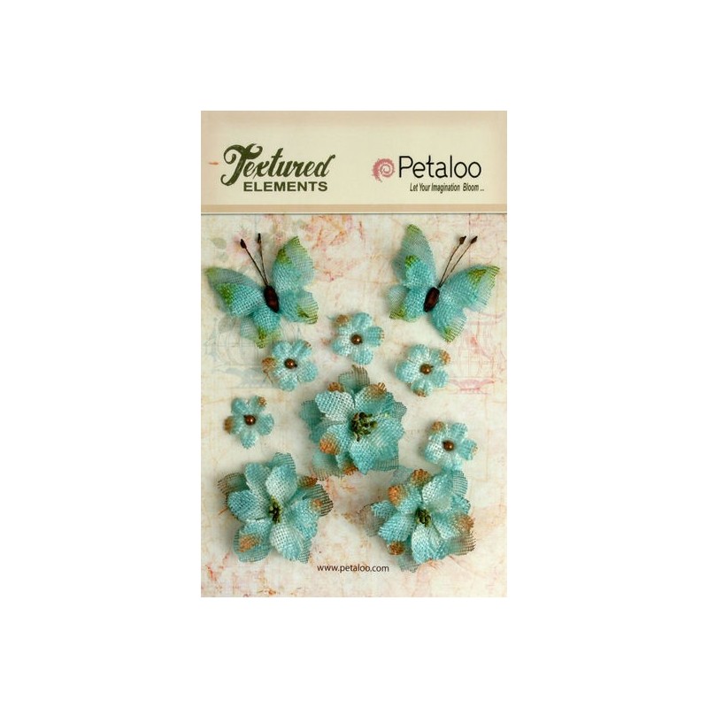 Burlap Blossoms - Teal