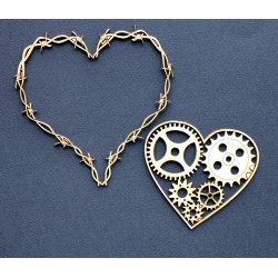 Coeur barbelé et engrenages Steampunk