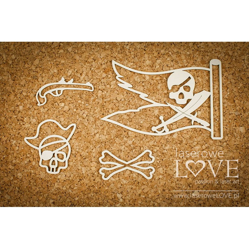 Drapeau pirate - Chipboards - Laserowe love