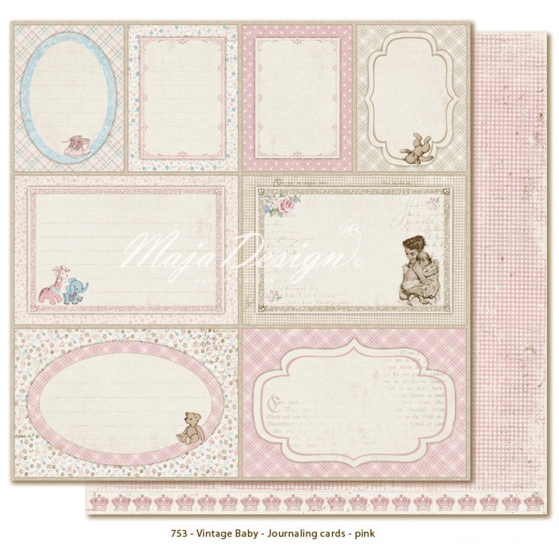 Journaling cards pink - Vintage Baby