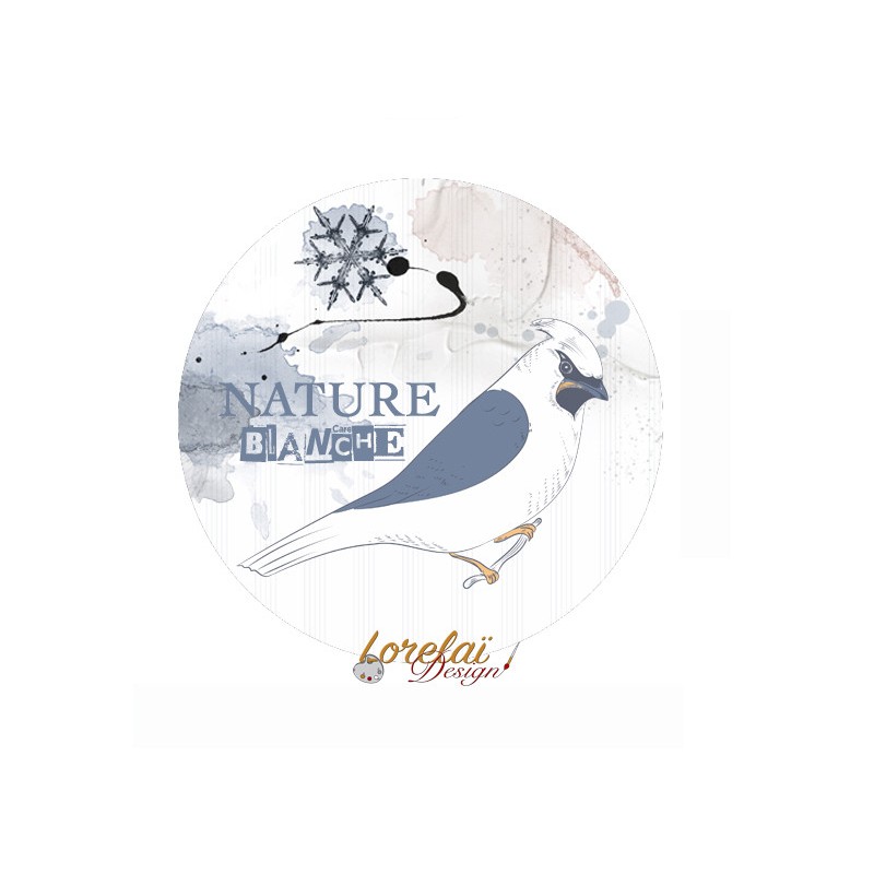 Badge Scrap - Nature blanche