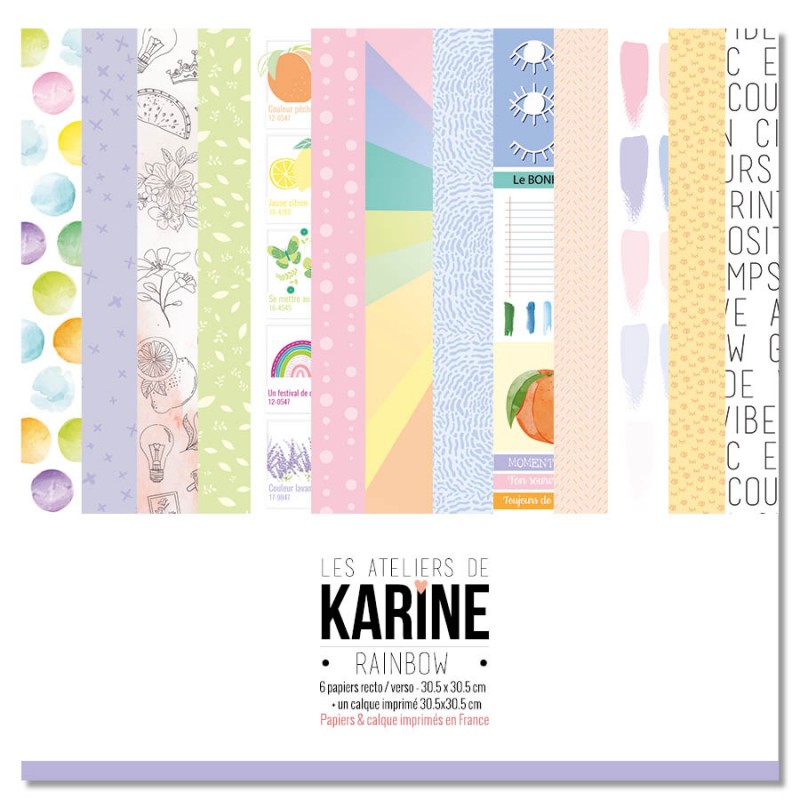 Collection de papiers Rainbow - Les Ateliers de Karine