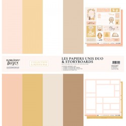 Kit papiers unis Duo - Girl - A petits pas