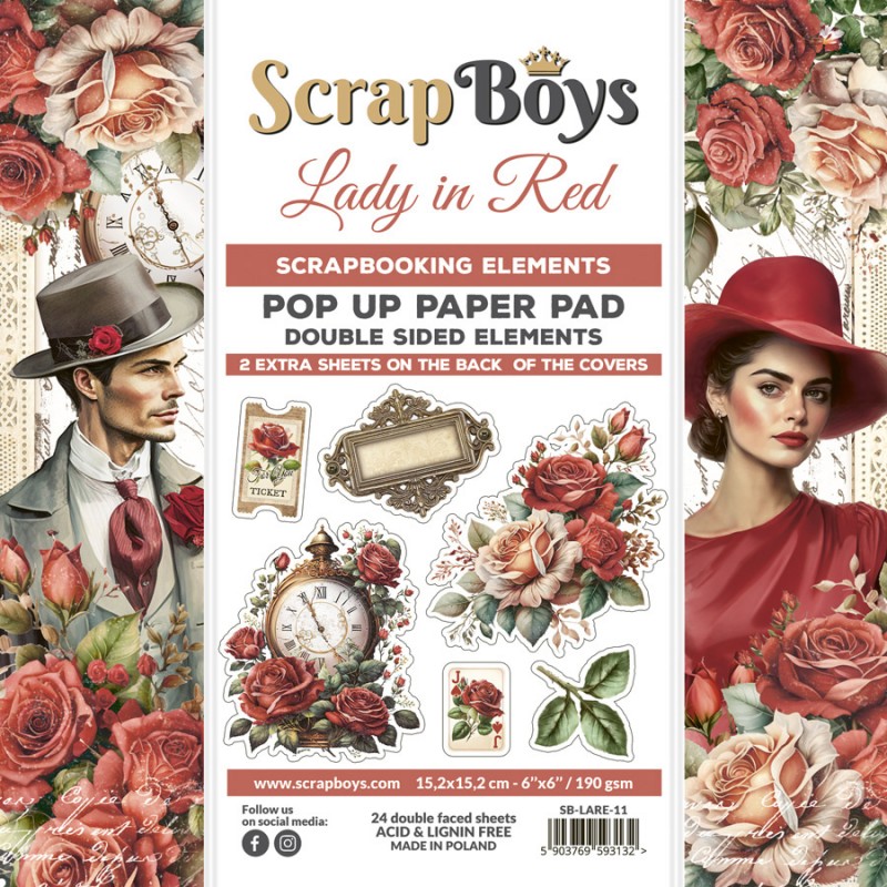 Pop up Paper pad - Lady in red