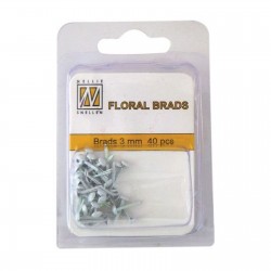 Floral glitter brads 3mm -...