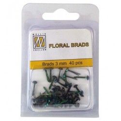 Floral glitter brads 3mm -...